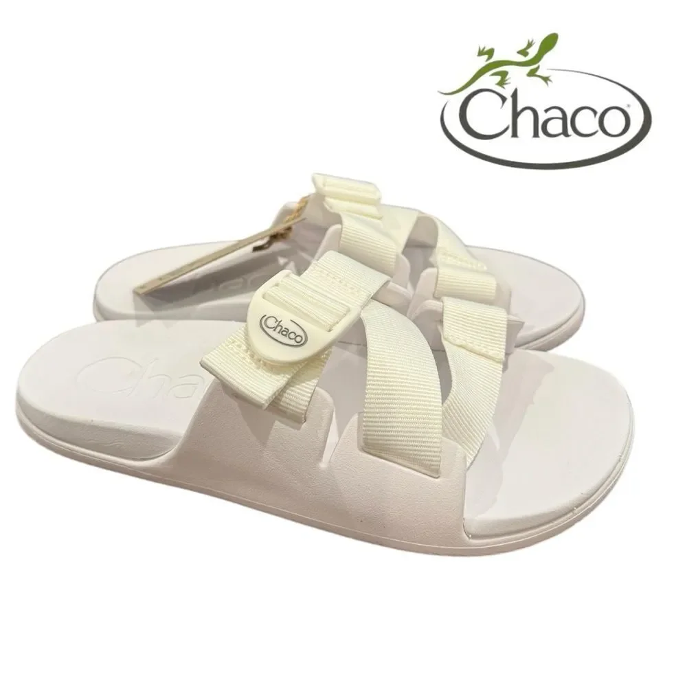CHACO Women's Chillos Slide White Sandals NEW 5